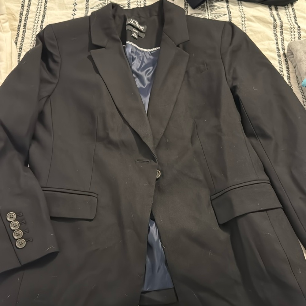 JCrew Petite Helena blazer in wool blend flannel, black size 10P